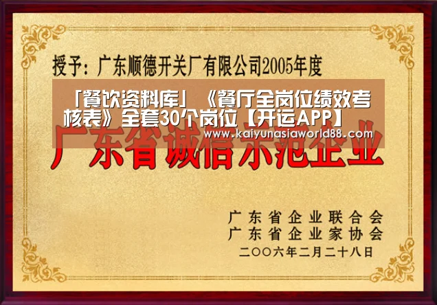 「餐饮资料库」《餐厅全岗位绩效考核表》全套30个岗位【开运APP】(图3) 开运娱乐